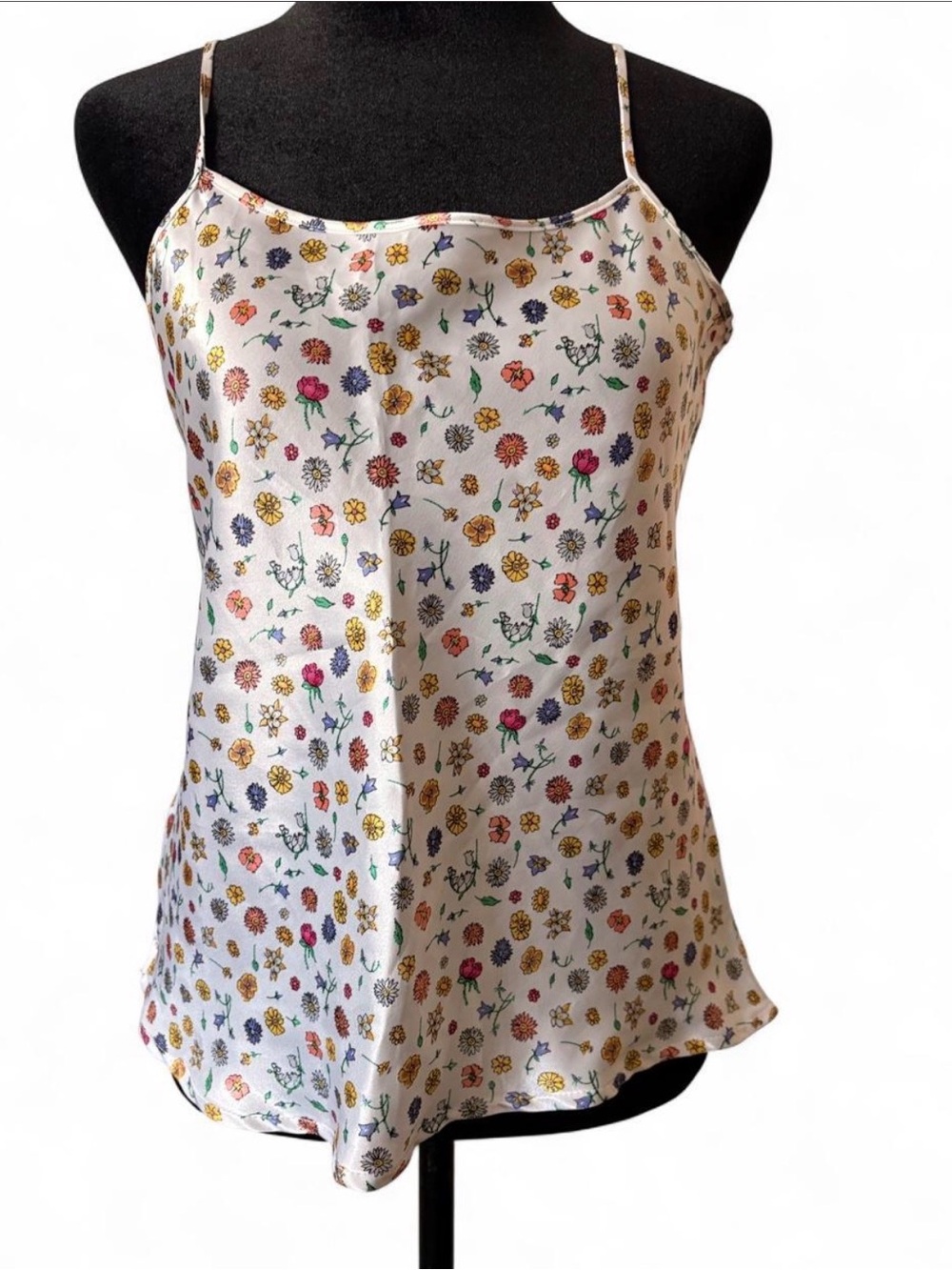 Jessica White Floral feels like Satin Cami Tank size S